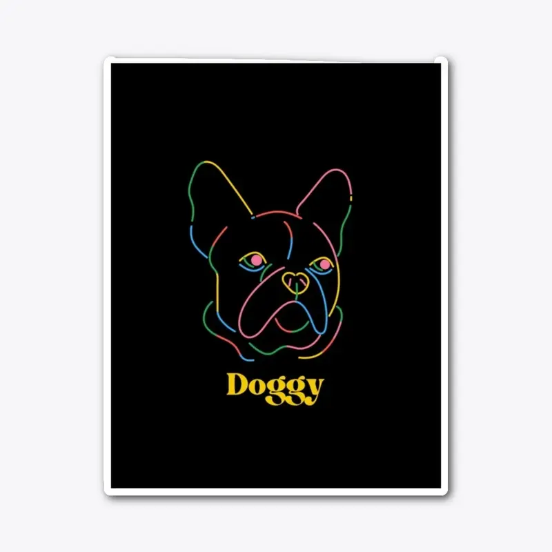 Doggy Neon Line Art – Minimalist Design